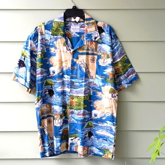 David Carey Other - David Carey Mens Short Sleeve Button Front Camp Shirt Chest Pocket L NWT